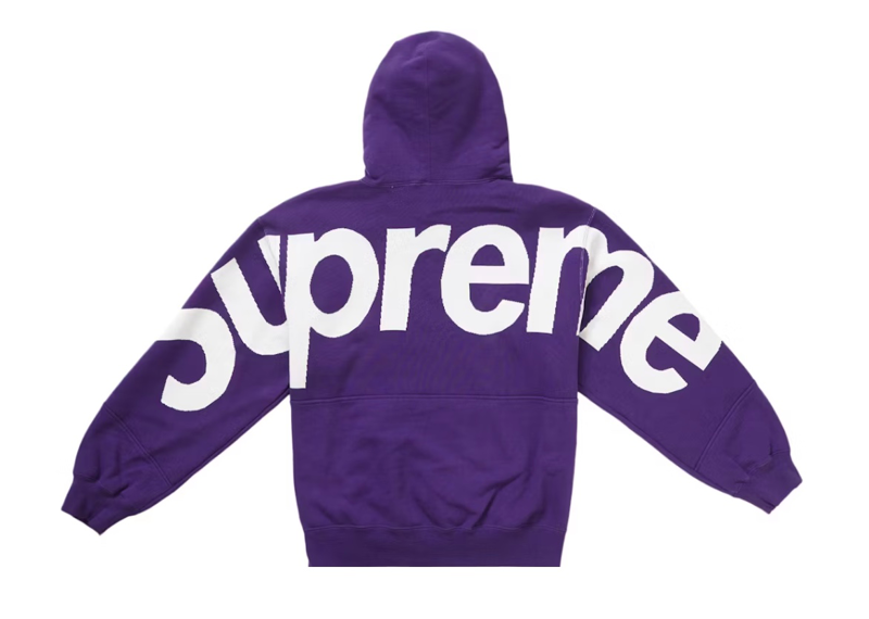 Supreme Big Logo Jacquard Hooded Sweatshirt - Purple