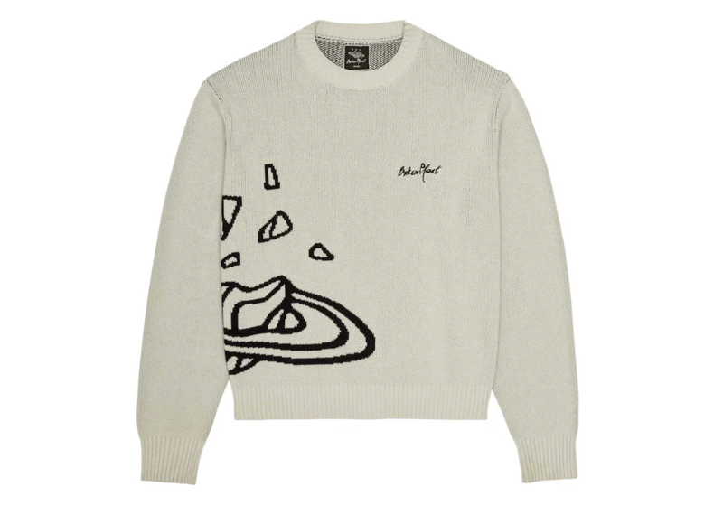 Broken Planet Knit Sweater Bone White