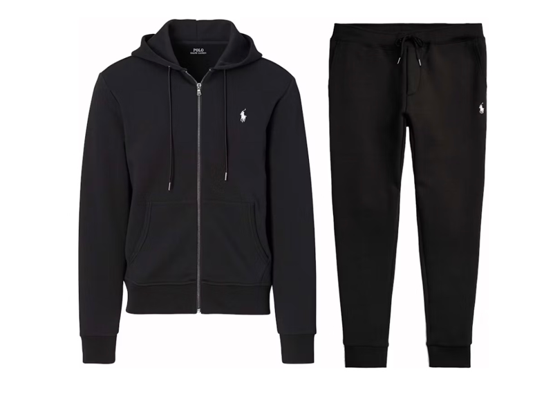 Polo Ralph Lauren Double-Knit Full-Zip Hoodie and Double-Knit Jogger Pant Set Black