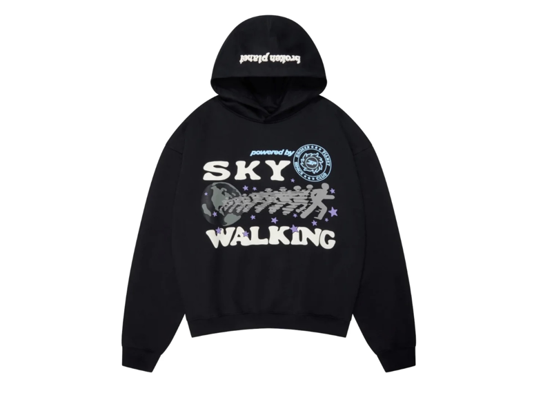 Broken Planet Sky Walking Hoodie Midnight Black