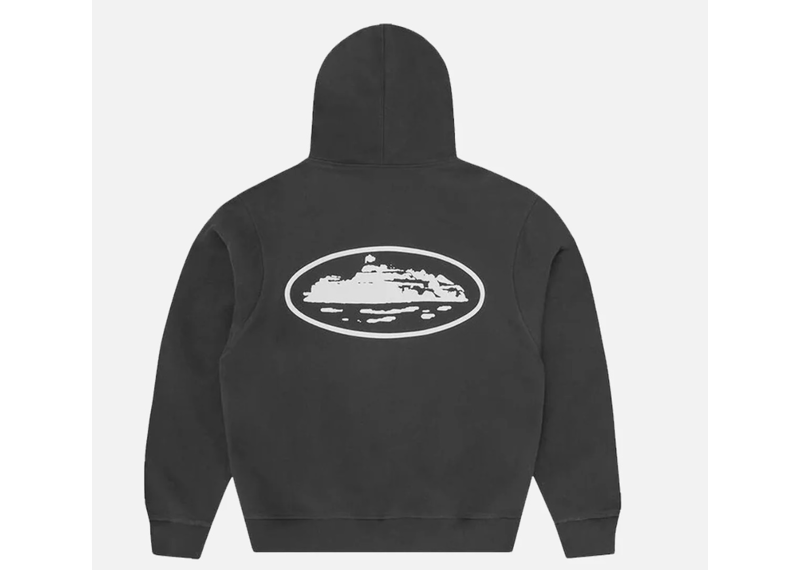 Corteiz RTW Island Puff Print Zip Hoodie - Black