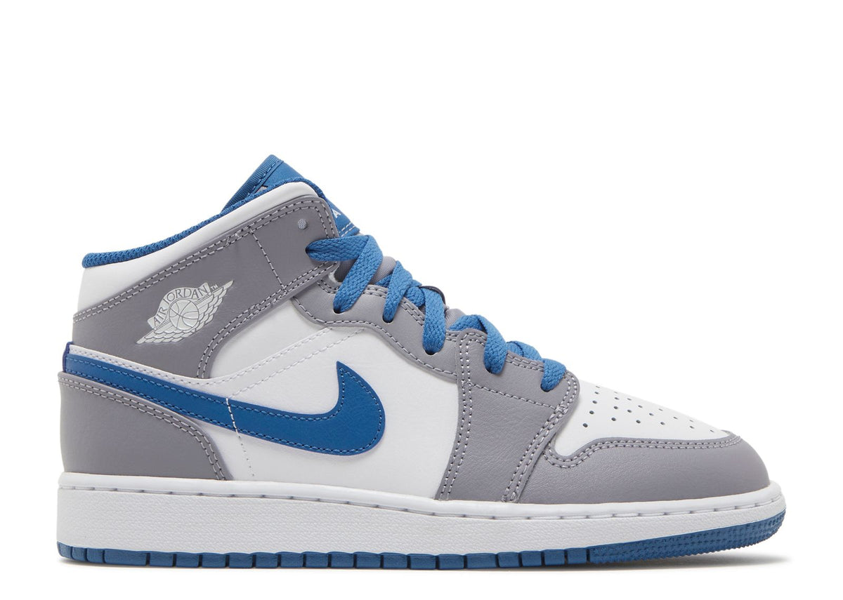 Air Jordan 1 Mid GS Cement True Blue