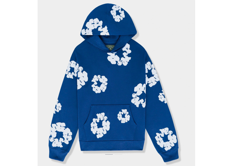 Denim Tears The Cotton Wreath Royal Blue Hoodie