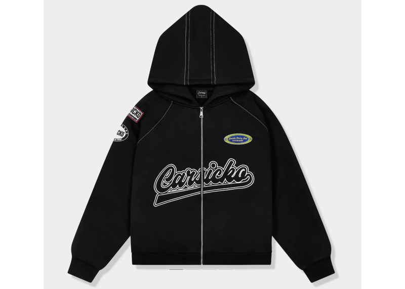 Carsicko Racing Club Zip-Up Black Hoodie