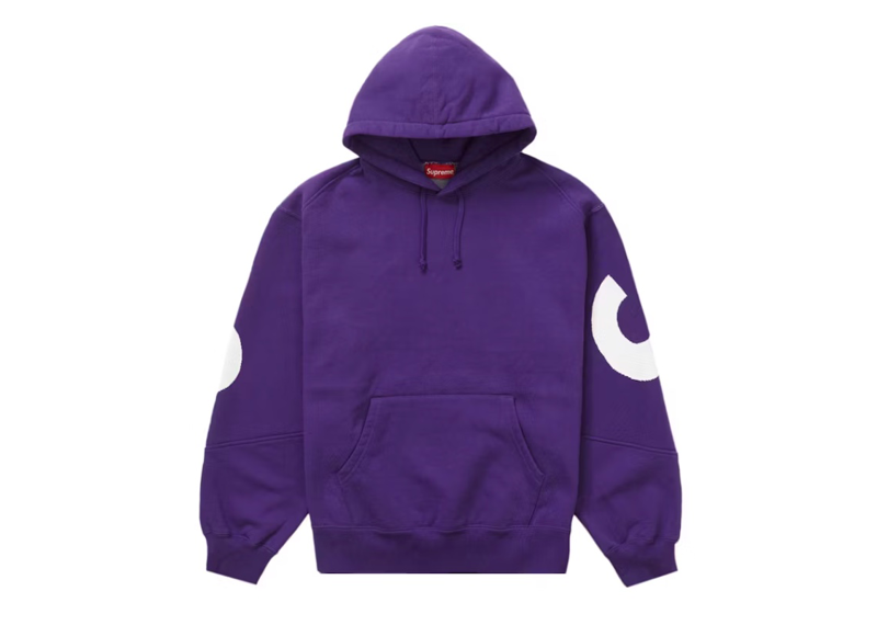 Supreme Big Logo Jacquard Hooded Sweatshirt - Purple