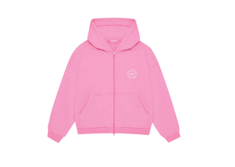 BROKEN PLANET WASHED PINK SUN ZIP UP HOODIE