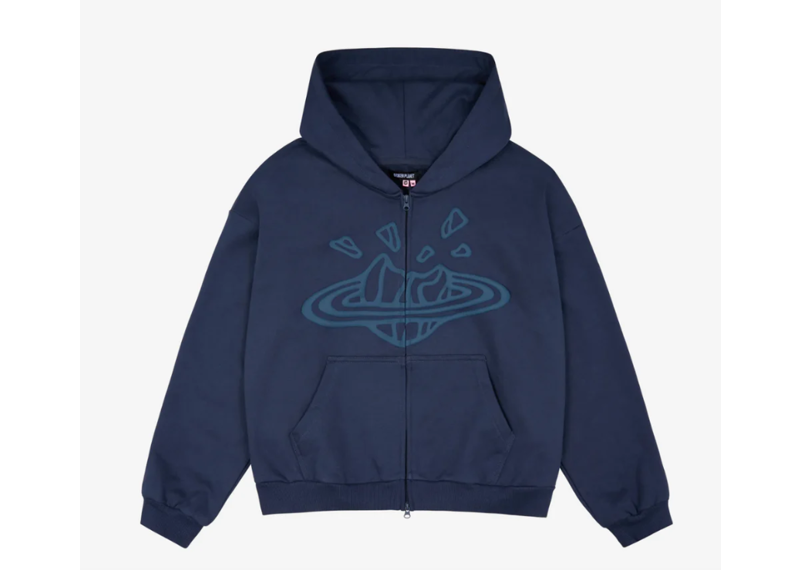 BROKEN PLANET ZIP-UP HOODIE NAVY