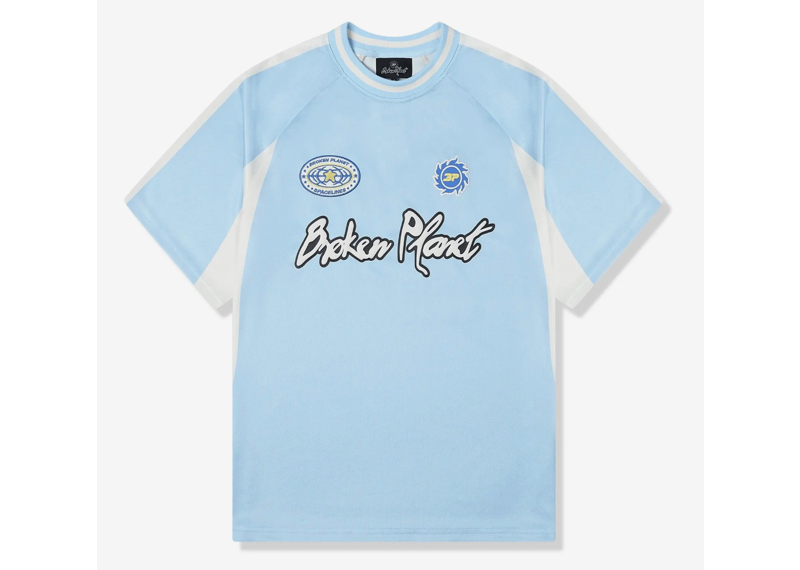 BROKEN PLANET LIGHT BLUE FOOTBALL JERSEY