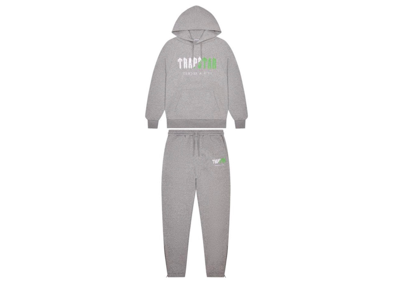 Trapstar Decoded Chenille Hooded Tracksuit - Grey/Green