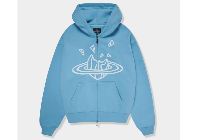 Broken Planet Outer Space Zip-Up Light Blue Hoodie