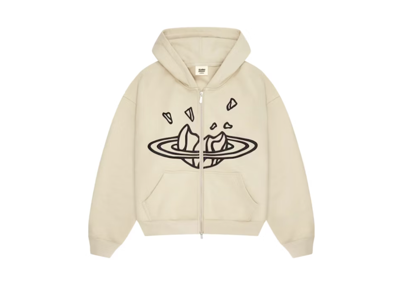 Broken Planet Zip Up Hoodie Bone White