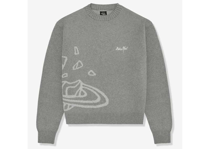 Broken Planet Heather Grey Planet Knit Sweatshirt