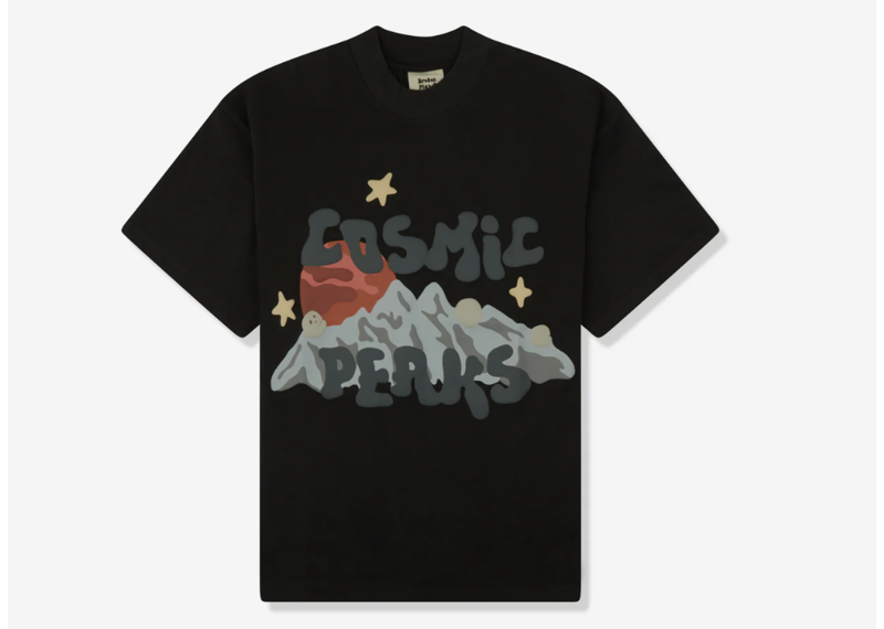 Broken Planet Cosmic Peaks Soot Black T Shirt